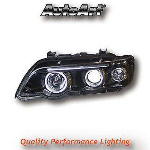 For BMW X5 E53 98-03 Black Angel Eye Projector Headlights Lighting Lamp