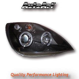 Black Projector Angel Eye Headlights For Ford Fiesta Mk6 2002 To 2007