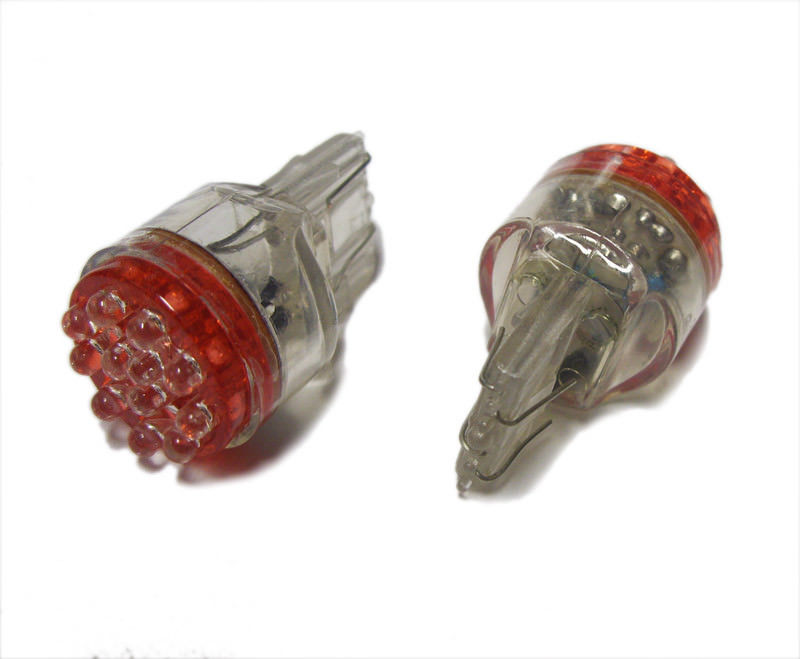 Pair 580 7443 21/5W 12 LED Light Bulbs Replacement Stop Tail Indicator