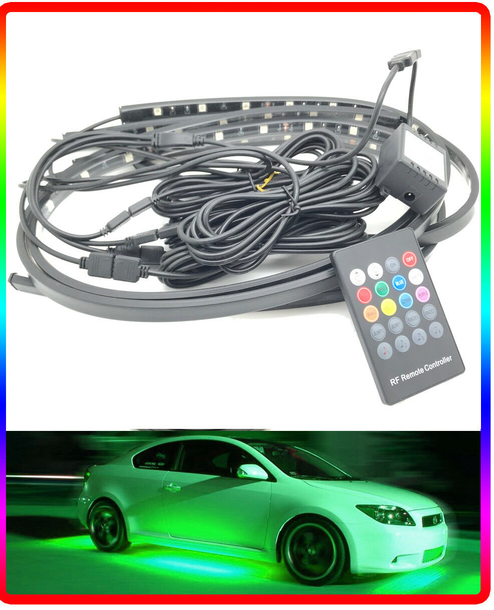 CarModShop RGBGNTKIT-REMOTE Remote control Multicolour Flexible Ground Undercar LED Neon Kit Glow strobe 