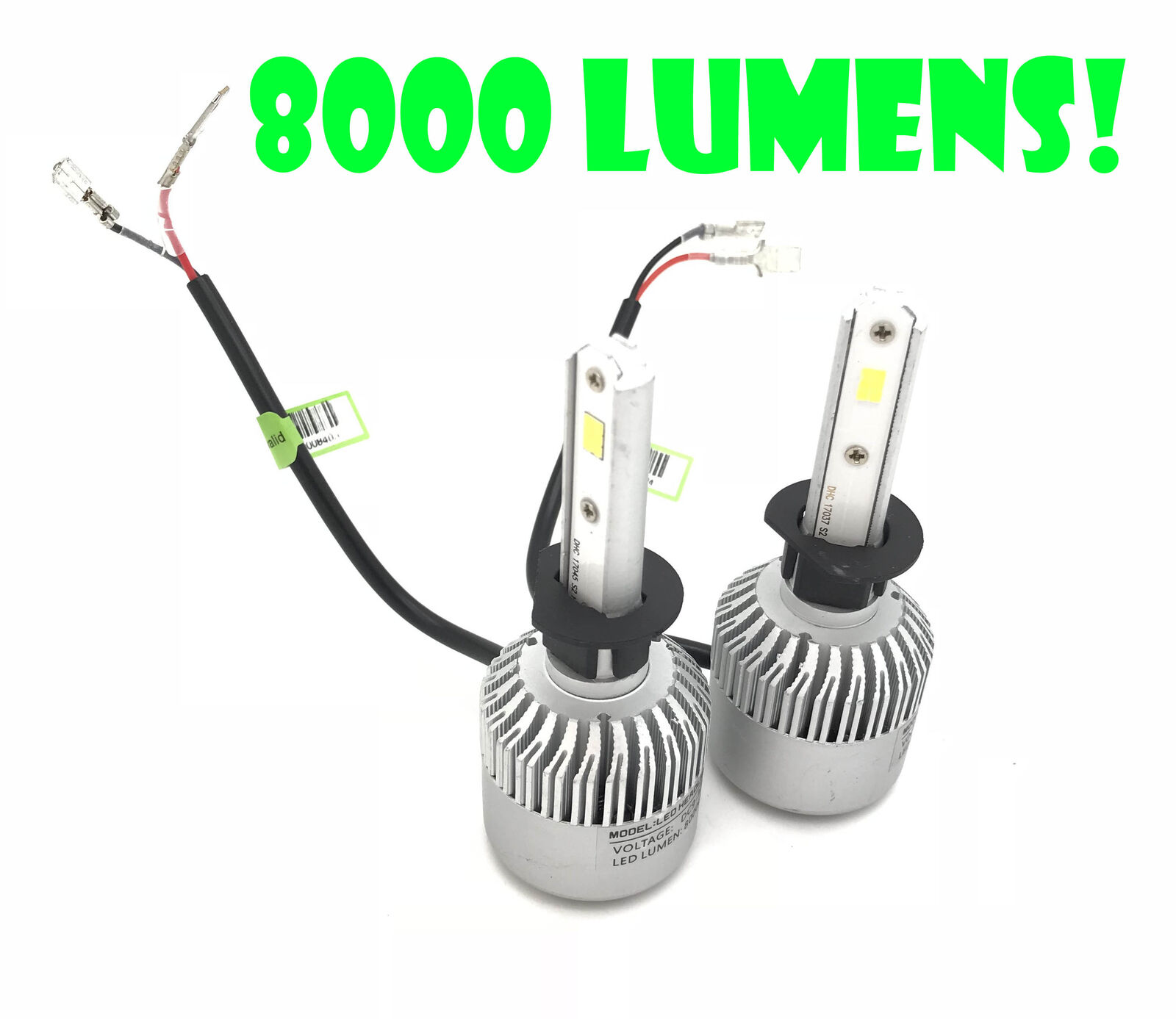 H1 100W COB LED HEADLIGHT BULBS KIT 8000 LUMENS 12-24V CANBUS ERROR FREE