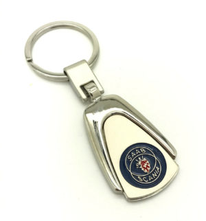 Logo Emblem Key Ring Chain Fob Xmas Gift Keychain Metal Chrome For Saab 9-5 90
