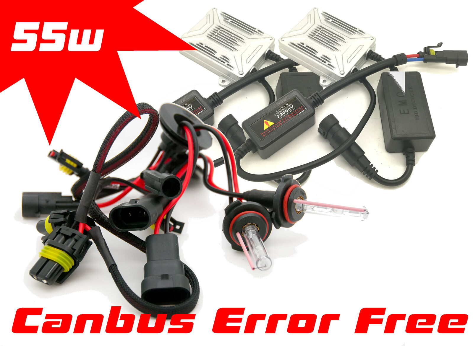 55W H7 10000K CAN BUS Xenon HID Conversion KIT Warning Error Free Bright White