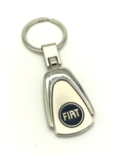 Logo Emblem Key Ring Chain Fob Xmas Keychain Metal Chrome For Fiat 500 Berlina