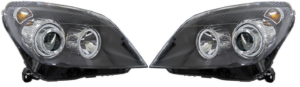 For Vauxhall Astra Mk5 H 04-09 Black Angel Eye Projector Headlights Halo Rhd LHD
