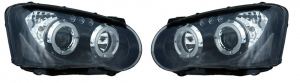 For Subaru Impreza 03-05 Projector Headlights Lamp Angel Eyes Black Pair