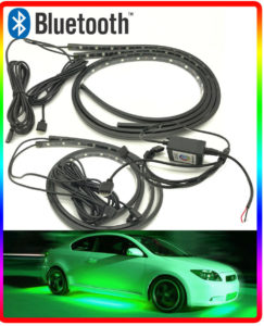 Full Bluetooth Controlled Multicolour Flexible Ground Undercar LED Neon Kit Glow