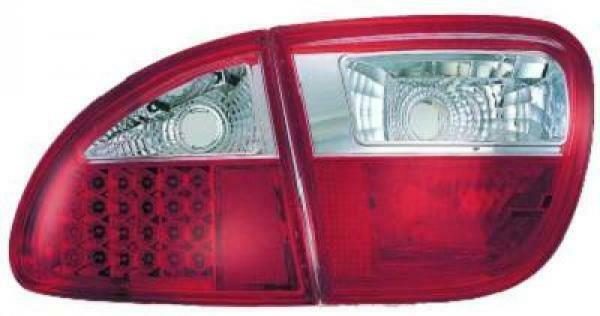 Back Rear Tail Lights Pair Set LED Clear Red White For Seat Toledo Leon 99-04
