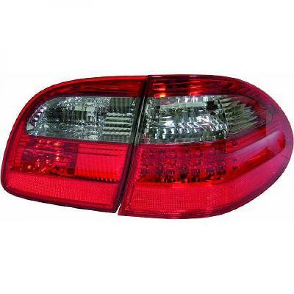Back Rear Tail Lights Pair Set LED Clear Red Black Mercedes W211 Estate