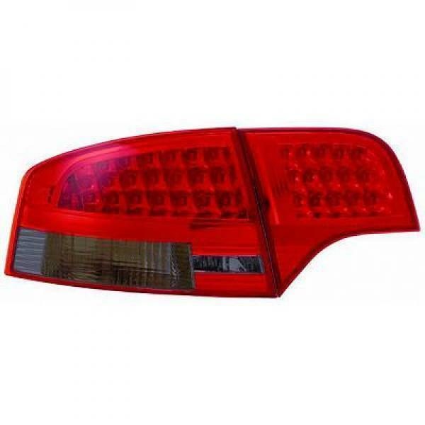 Back Rear Tail Lights Pair Set LED Clear Red Black For Audi A4 B7 Saloon 04-07