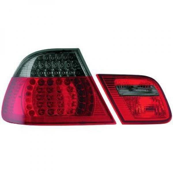 Back Rear Tail Lights Pair Set LED Clear Red Black For BMW E46 Saloon 98-01
