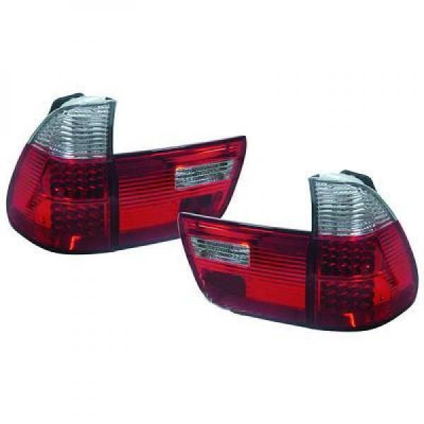 Back Rear Tail Lights Pair Set LED Clear Red White For BMW X5 E53 99-03
