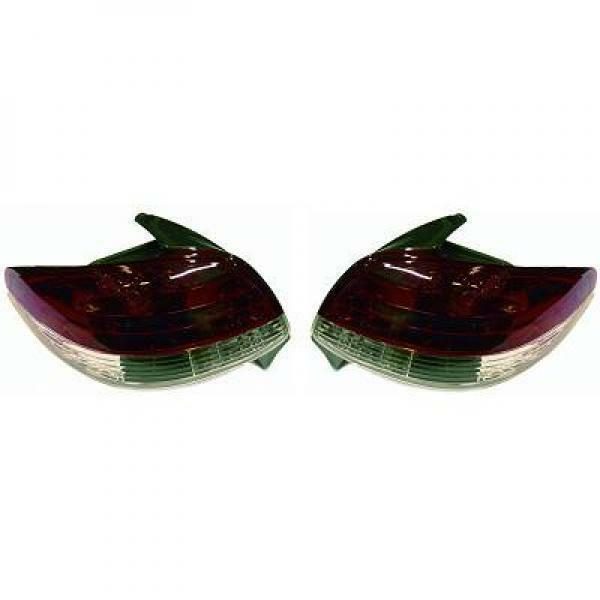 Back Rear Tail Lights Pair Set LED Clear Red White For Peugeot 206 CC 98-08