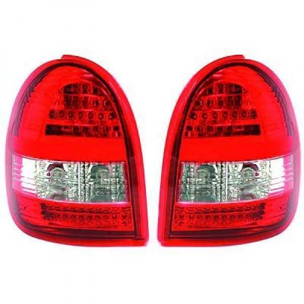 Back Rear Tail Lights Pair Set LED Clear Red White For Vauxhall Corsa B 93-00