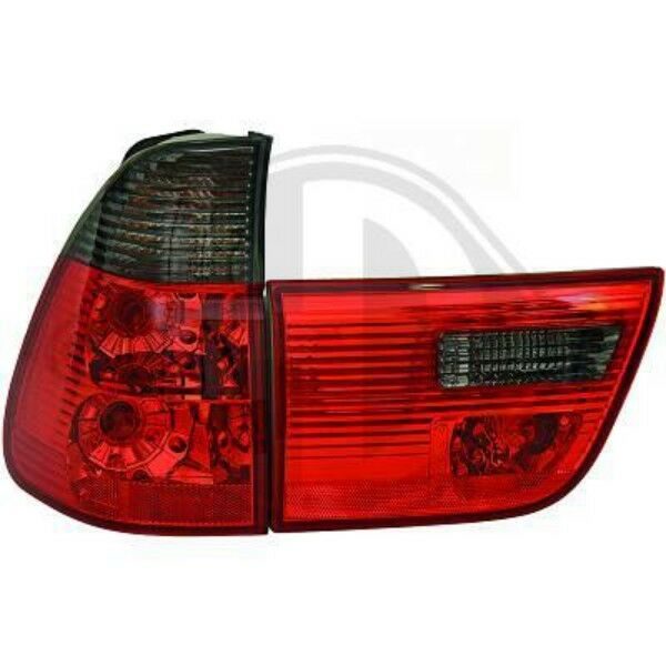 Back Rear Tail Lights Pair Set Clear Red Smoke For BMW X5 E53 99-06