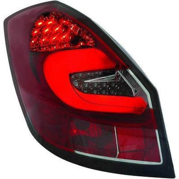 Back Rear Tail Lights Pair Set Clear Red Black For Skoda Fabia Estate 07-10