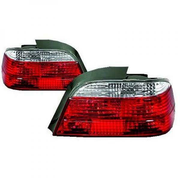 Back Rear Tail Lights Pair Set Brilliant Red White For BMW E38 94-98