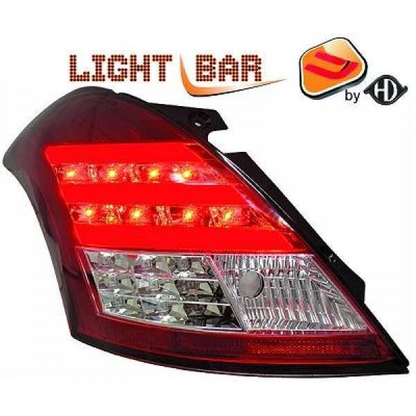 Back Rear Tail Lights Pair Set Clear Red Chrome For Suzuki Swift 10-13