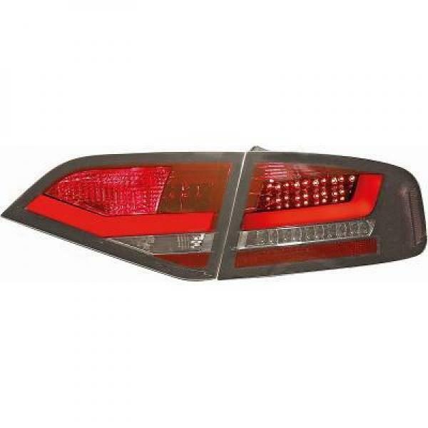 Back Rear Tail Lights Pair Set Clear Red Smoke For Audi A4 Saloon Avant 07-11