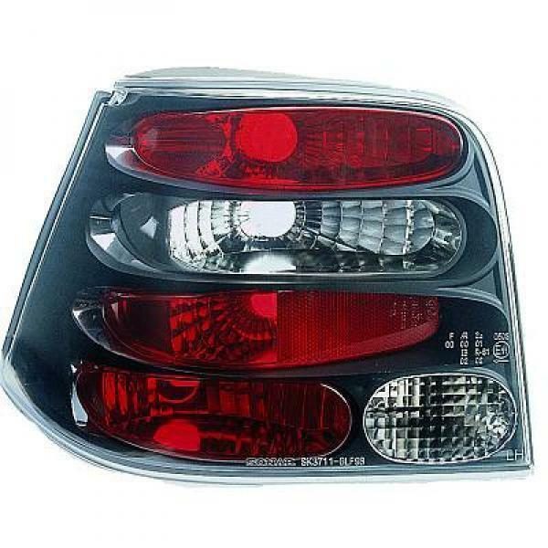 Back Rear Tail Lights Pair Set Clear Black For VW Golf IV 4 Door 97-03