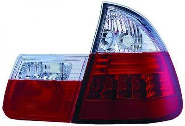 Back Rear Tail Lights Pair Set LED Clear Red White For BMW E46 Touring 98-01
