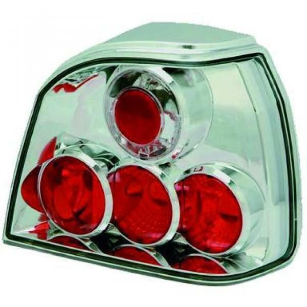 Back Rear Tail Lights Pair Set Clear Chrome For VW Golf III 91-97