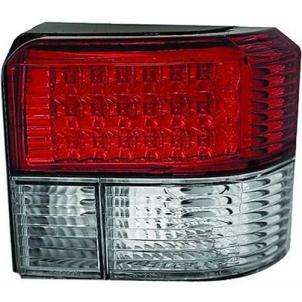 Back Rear Tail Lights Pair Set LED Clear Red White For VW T4 Caravelle 96-03