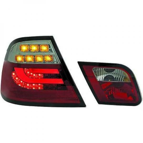 Back Rear Tail Lights Pair Set Clear Red Black For BMW 3 Series E46 99-03 Coupe