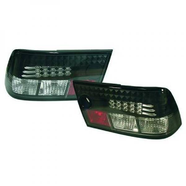 Back Rear Tail Lights Pair Set LED Clear Black For Vauxhall Calibra 90-97
