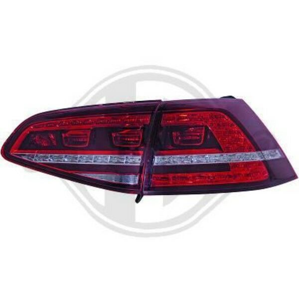 Back Rear Tail Lights Pair Set LED Clear Red For VW Golf VII Saloon 12-On
