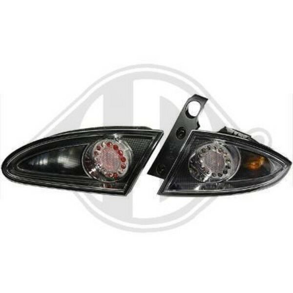 Back Rear Tail Lights Pair Set Clear Black For Seat Leon 04-09