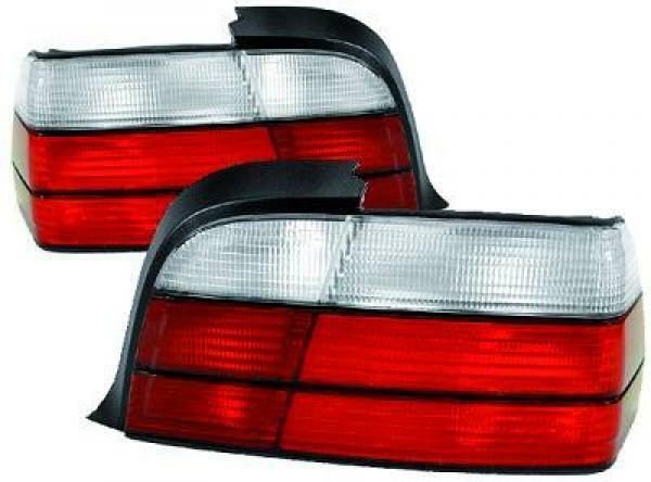 Back Rear Tail Lights Pair Set White For BMW 3 Series E36 Coupe Cabrio 90-99