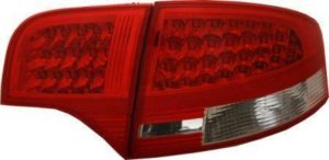 Back Rear Tail Lights For Audi A4 B7 Saloon 04-08 With LED In Red-Clear