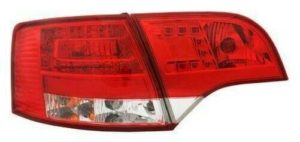 Back Rear Tail Lights For Audi A4 B7 Avant 11/04-03/08 With LED In Red-Clear