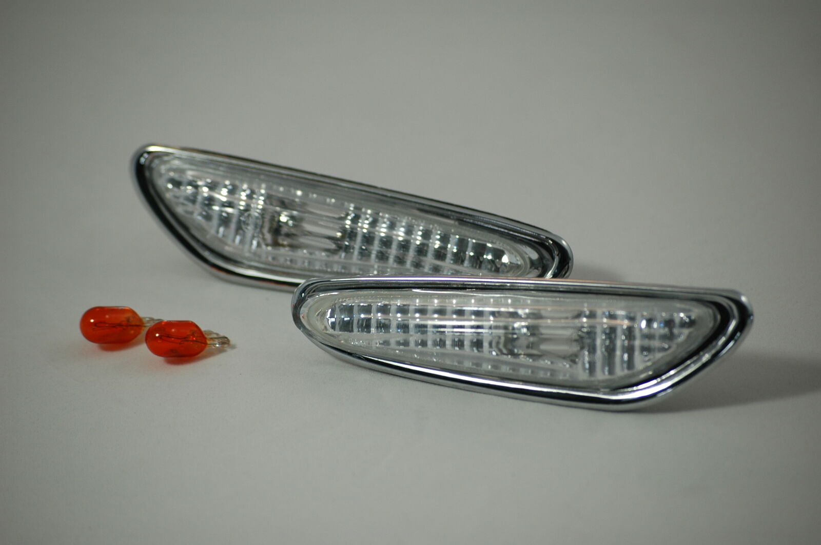 Pair Side Repeaters Indicator Clear Chrome For BMW E46 Sedan Saloon