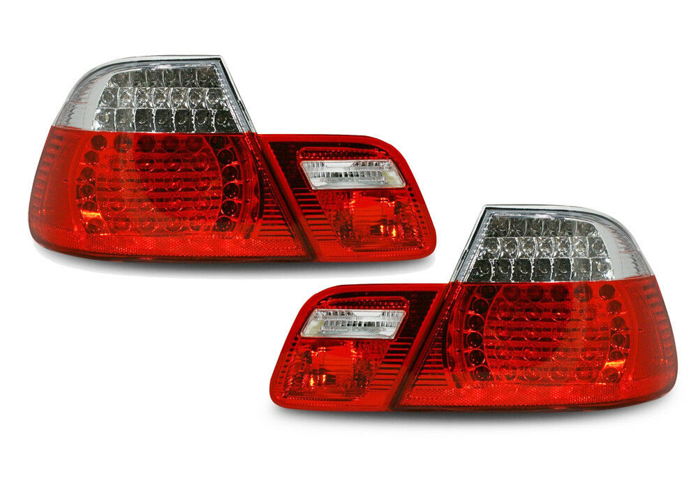 Back Rear Tail Lights For BMW E46 Coupe From 4/03 RedClear CrystalLook LED Car Mod Shop