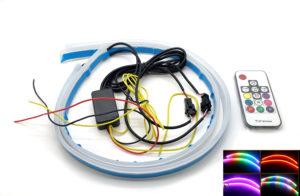 2 x 60cm flexible DRL lightbar Bluetooth RGB Multicolour strips dynamic indicator