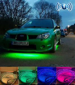 Full Bluetooth Controlled Multicolour Flexible Ground Undercar LED Neon Kit Glow