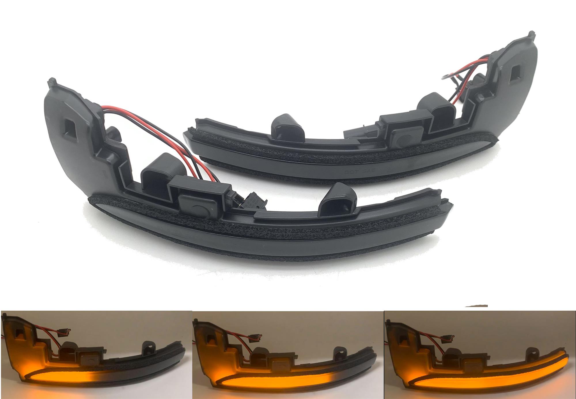 Pair Smoked black Dynamic Sequential Mirror Indicators for Land Rover