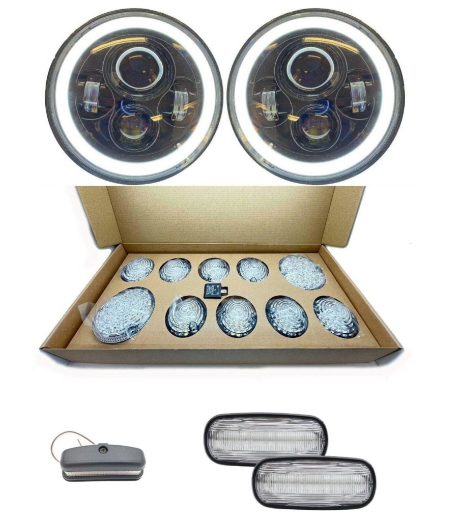 Full clear LED light upgrade kit headlights indicators Land Rover Defender Car Mod Shop
